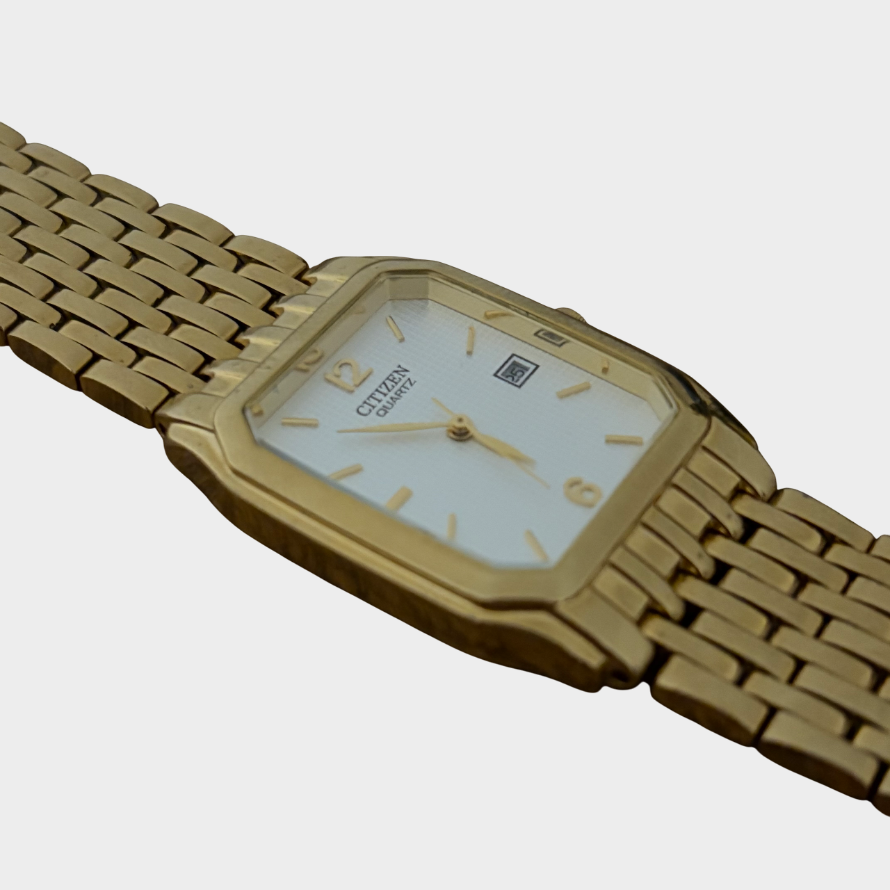 CITIZEN Quartz Gold-Tone Metal Bracelet Men’s Wrist Watch - With Box