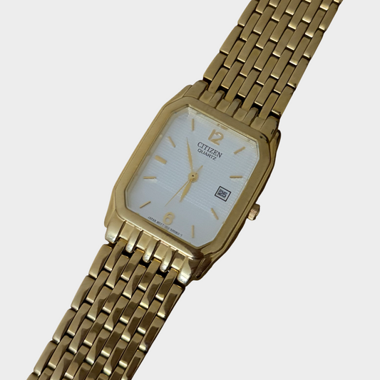 CITIZEN Quartz Gold-Tone Metal Bracelet Men’s Wrist Watch - With Box