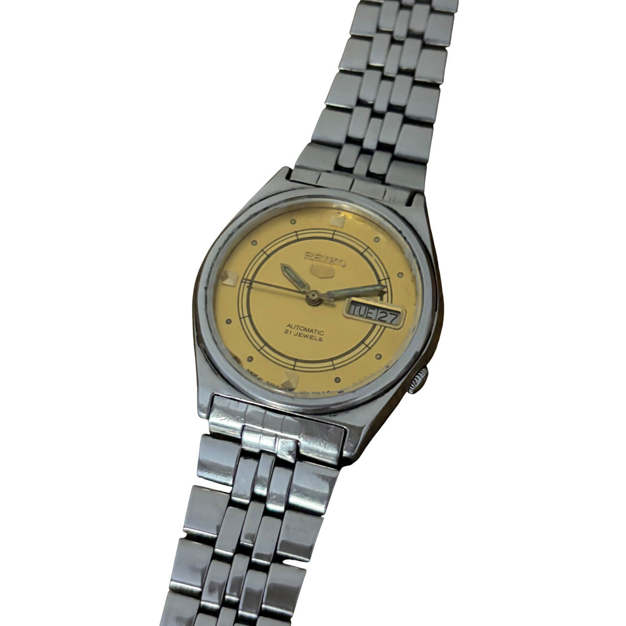 Vintage SEIKO Automatic Stainless Steel Wrist Watch - 1980s - New Glass Fitted