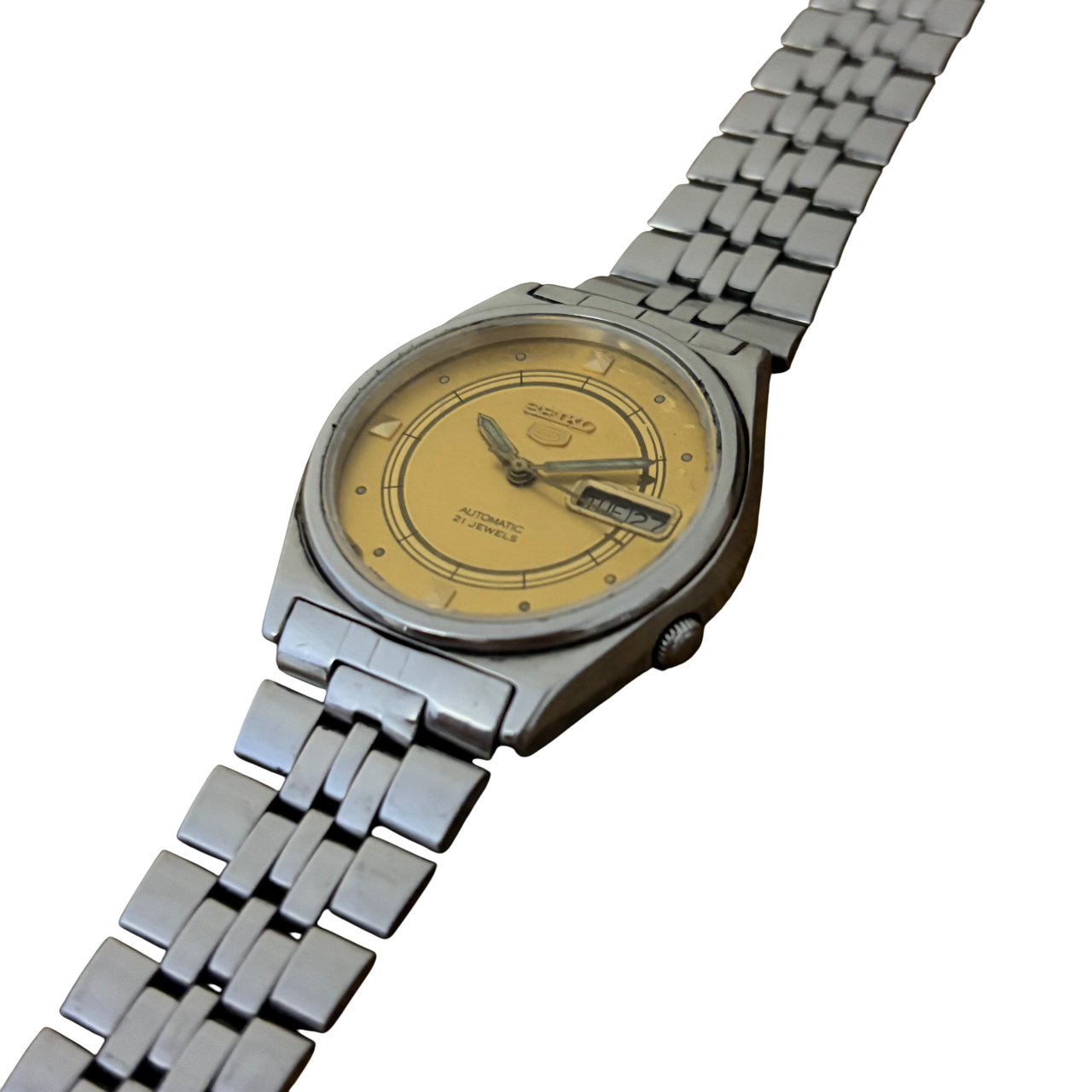 Vintage SEIKO Automatic Stainless Steel Wrist Watch - 1980s - New Glass Fitted